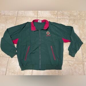 Stylish Green and Red Windbreaker